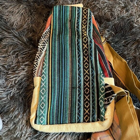 Natural Hemp Crossbody Mini sling back pack oatmeal - Picture 6 of 6